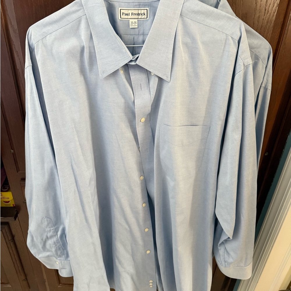 Paul Fredrick Men's Light Blue Oxford Dress Shirt 20x35 2 of them! - Picture 5 of 5